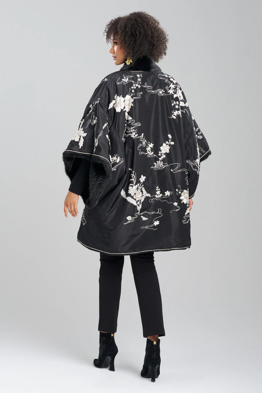 Couture Silk Taffeta Embroidered Reversible Coat - Image 2