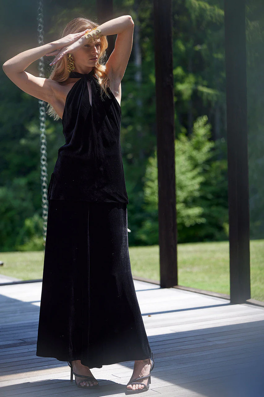 Couture Velvet Silk Palazzo Pants - Image 4