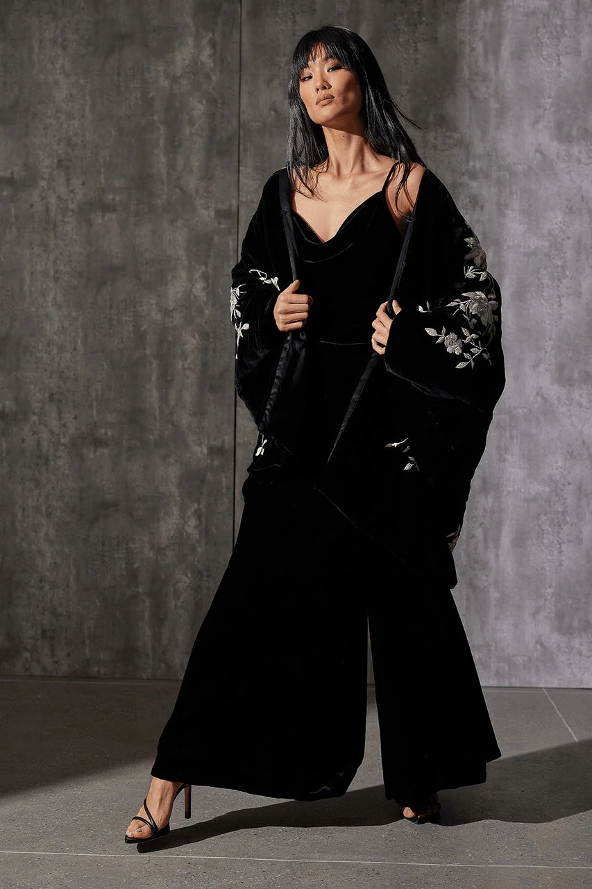 Couture Velvet Silk Palazzo Pants - Image 5