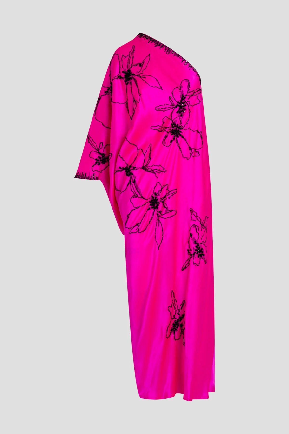 Couture Yumi One Shoulder Embroidered Silk Caftan - Image 5