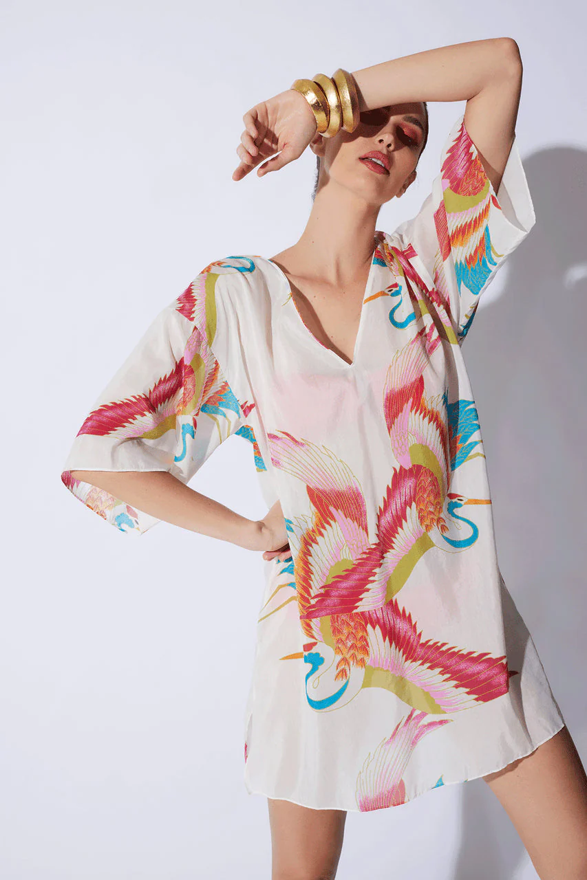 Crane Cotton Silk Sheer Tunic - Image 3