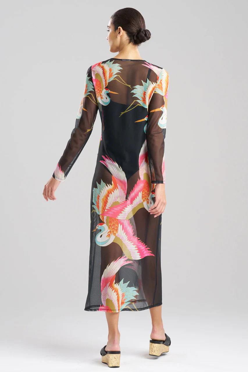 Crane Mesh Long Sleeve Sheer Dress - Image 2