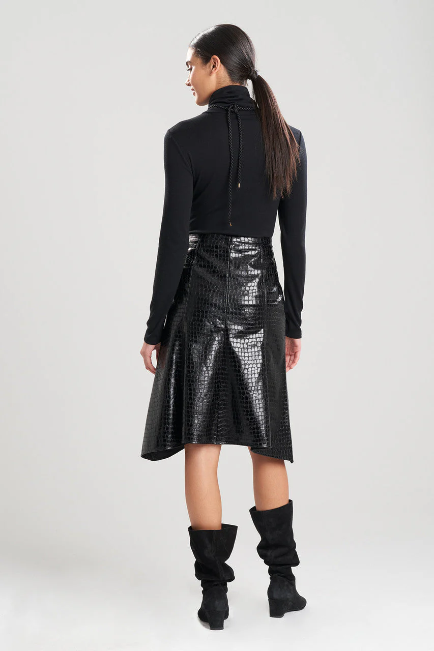Croc Vegan Leather Trumpet Skirt - Image 4