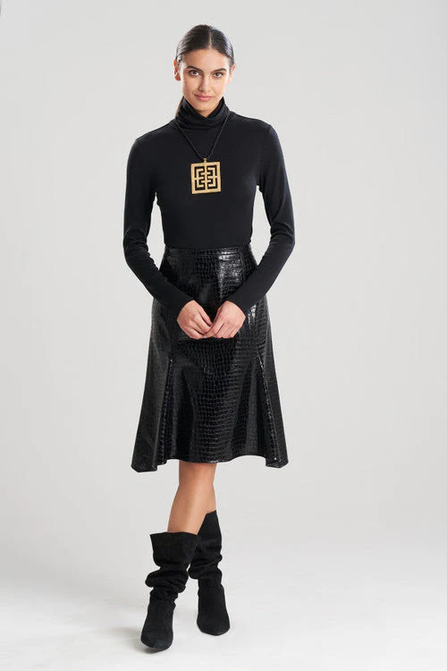Croc Vegan Leather Trumpet Skirt - Image 8