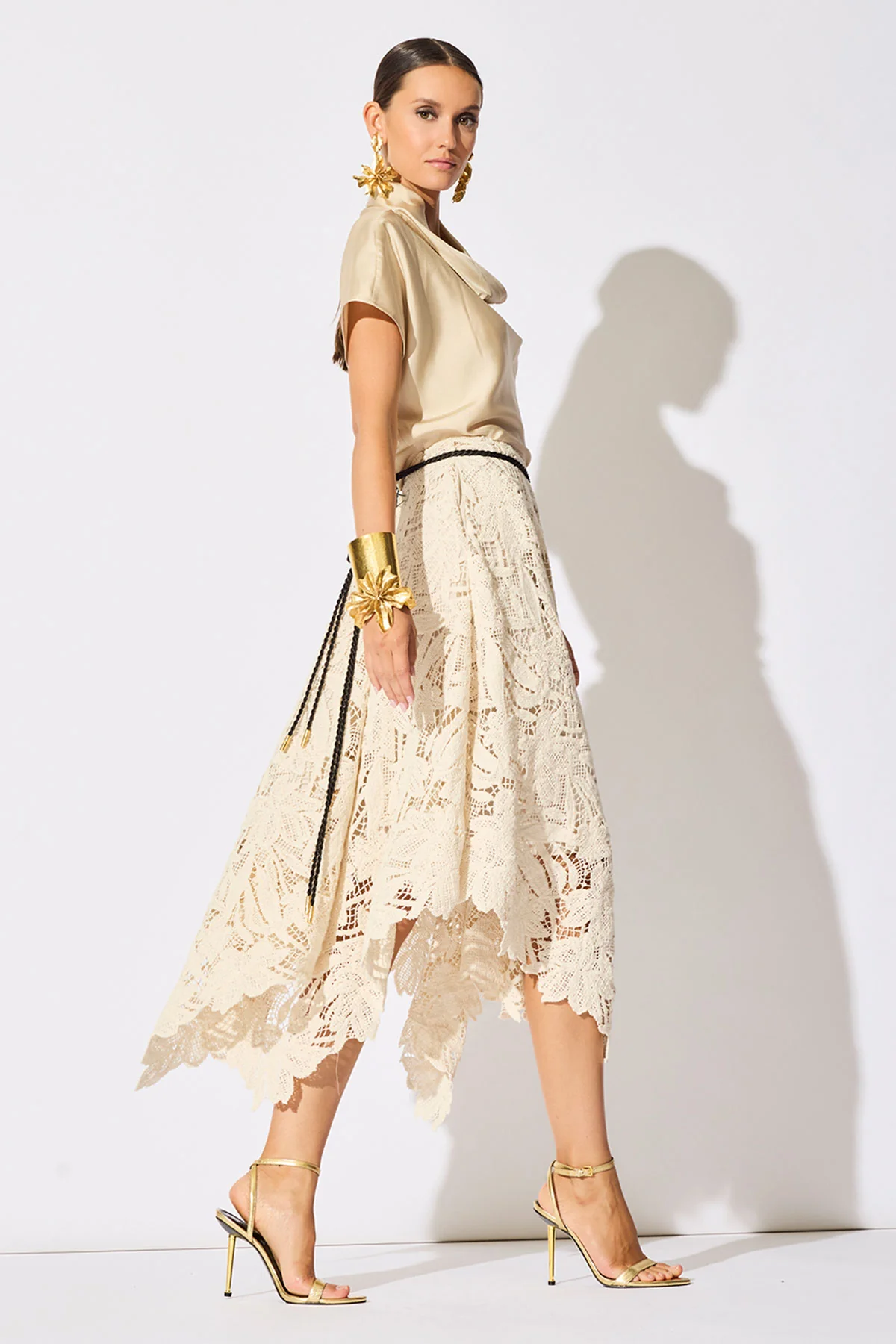 Crochet Lace Cotton Handkerchief Hem Skirt - Image 4