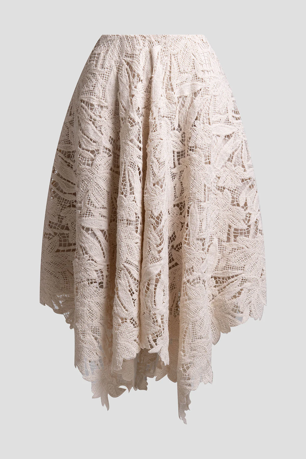 Crochet Lace Cotton Handkerchief Hem Skirt - Image 5