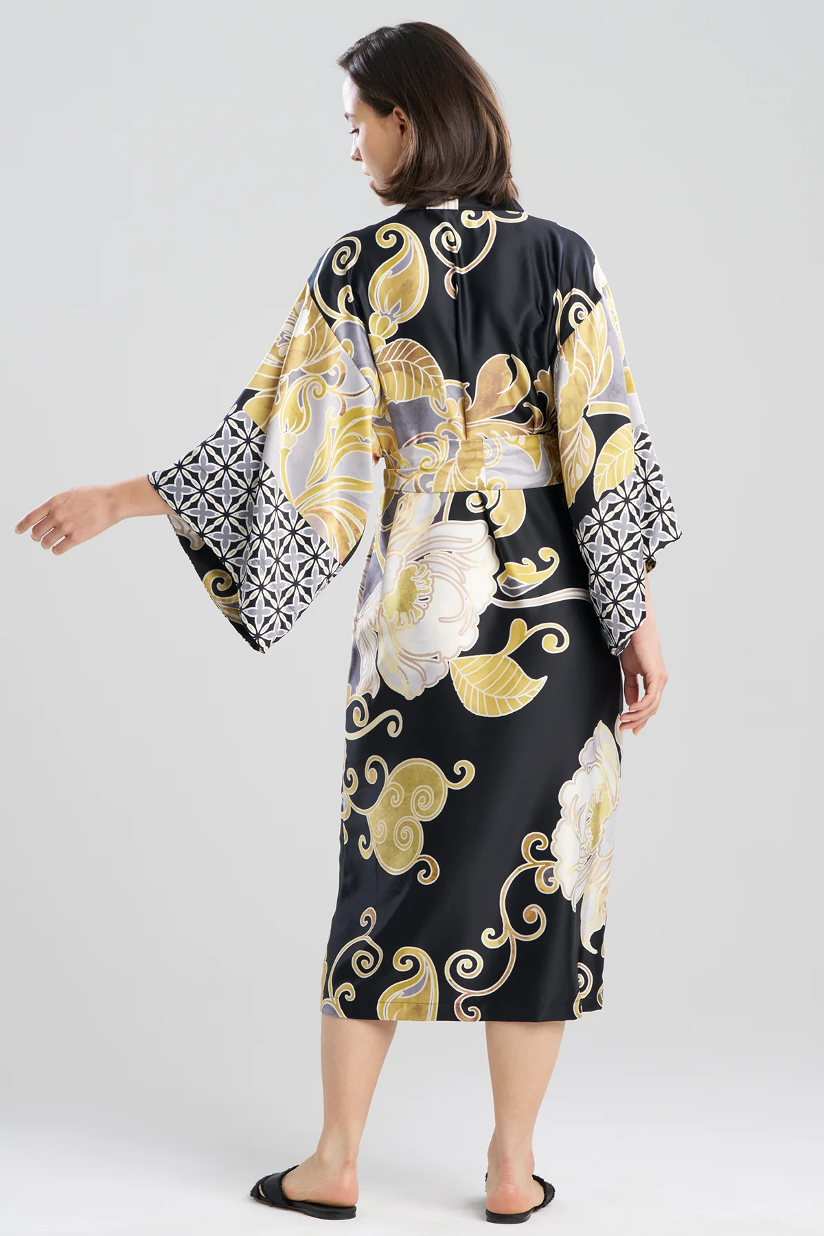 Deco Printed Charmeuse Robe - Image 2