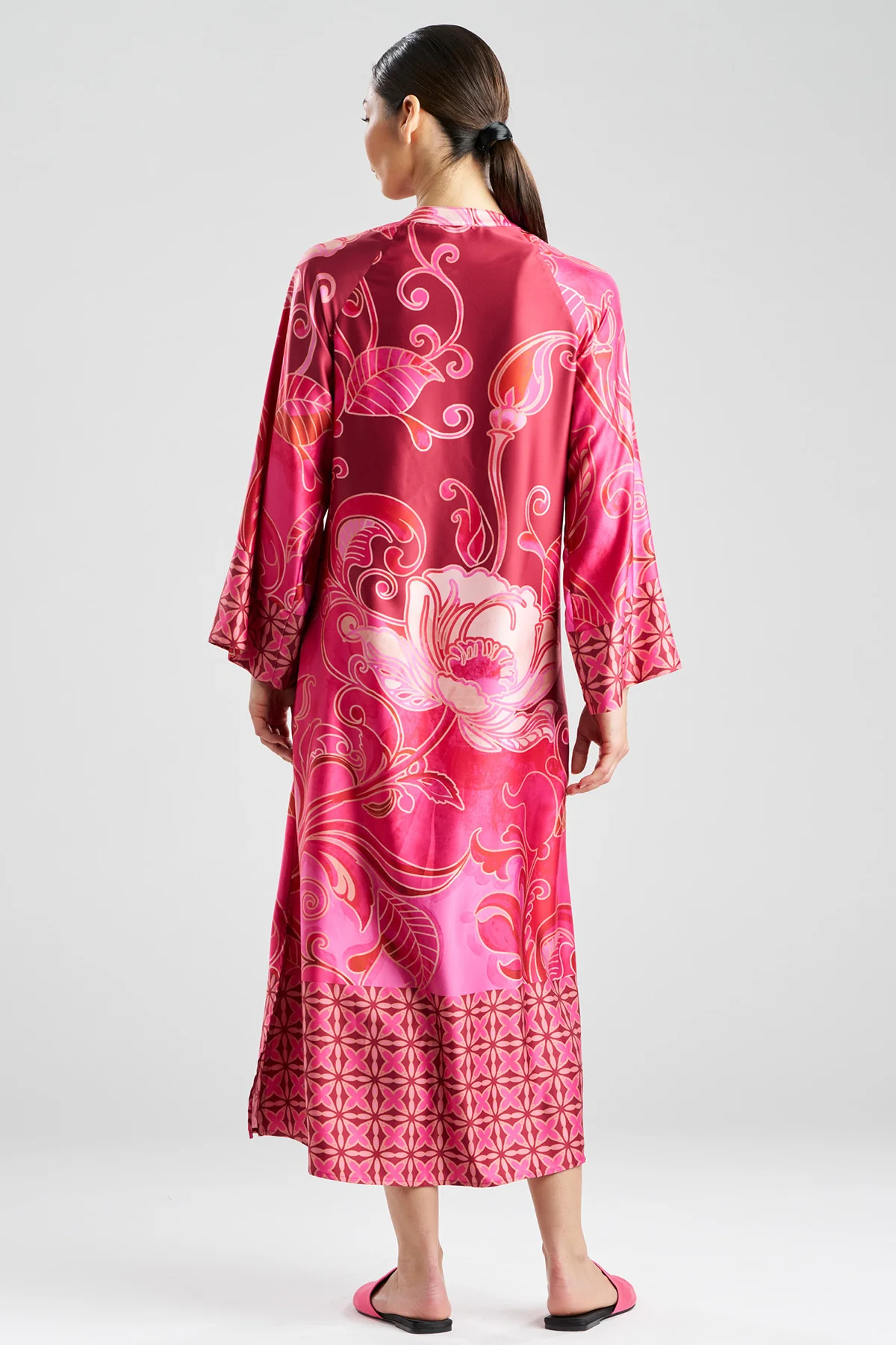 Deco Printed Charmeuse Zip Caftan - Image 2