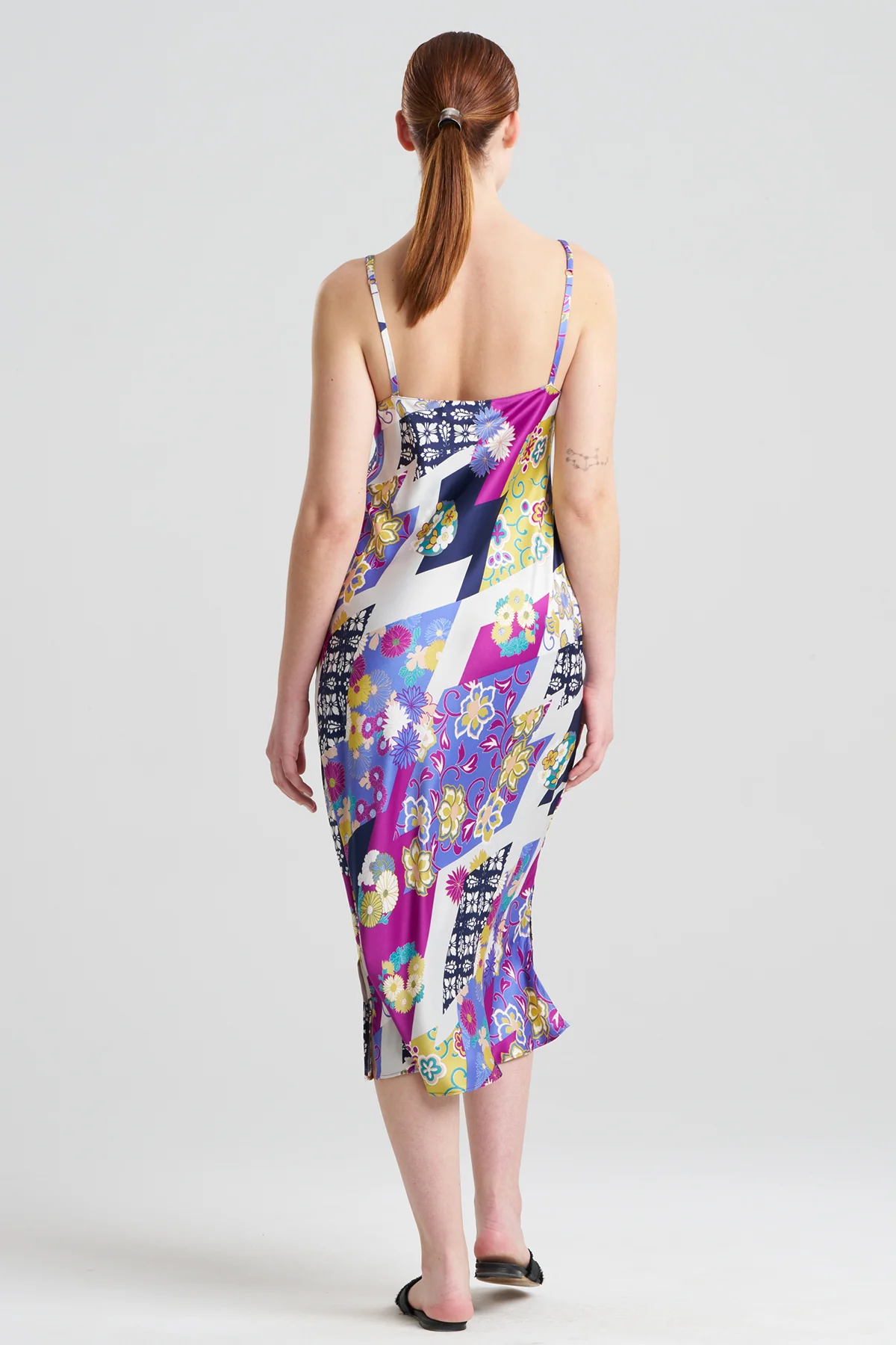 Deco Satin Scoop Neck Slip Dress - Image 2