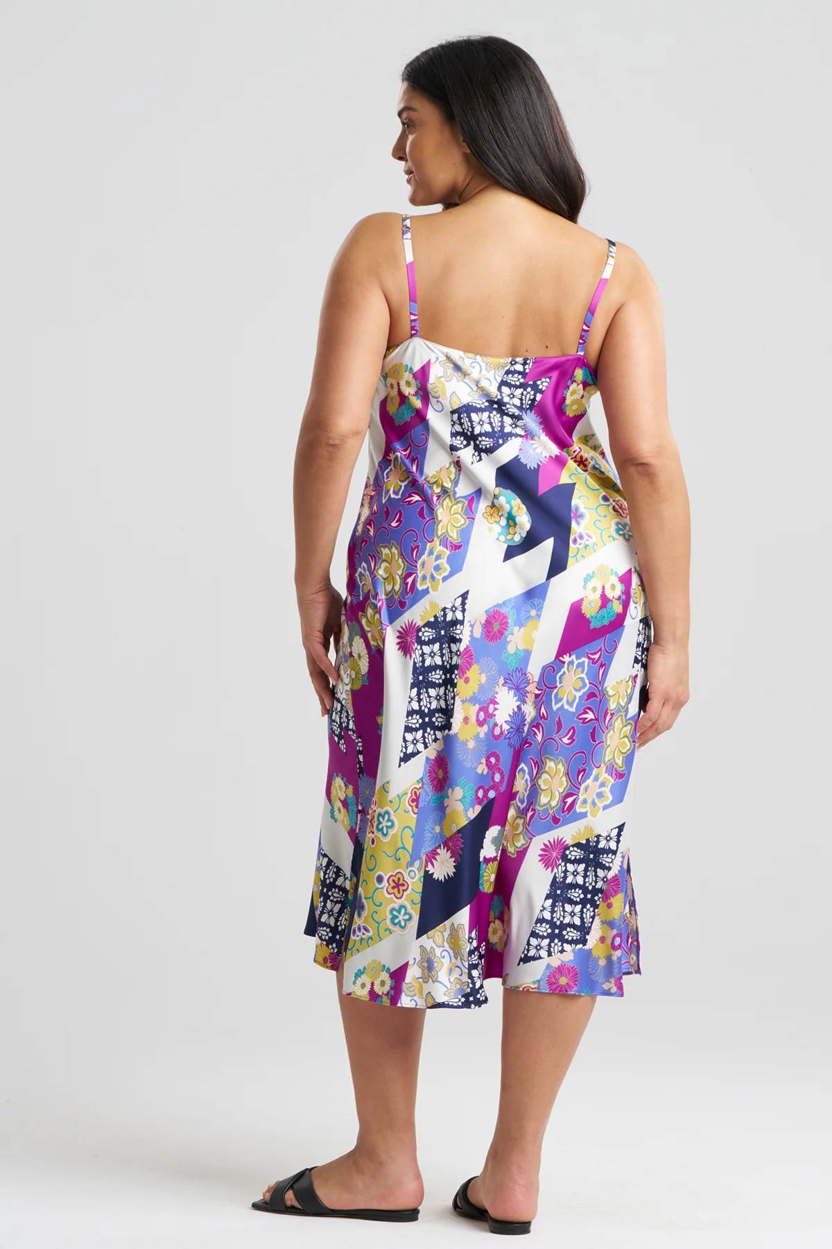Deco Satin Scoop Neck Slip Dress - Image 4