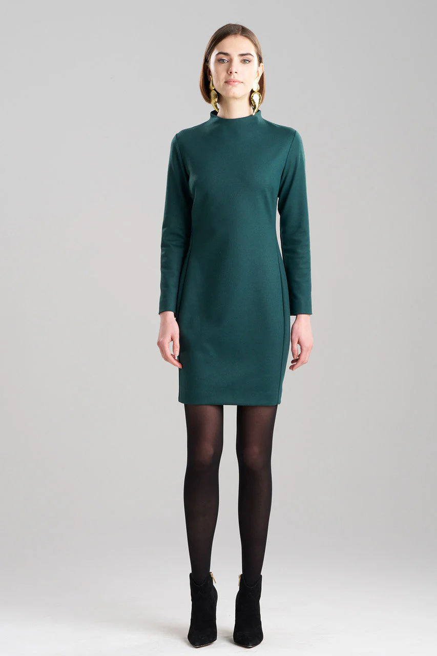 Double Jersey Mock Neck Sheath Dress - Image 2