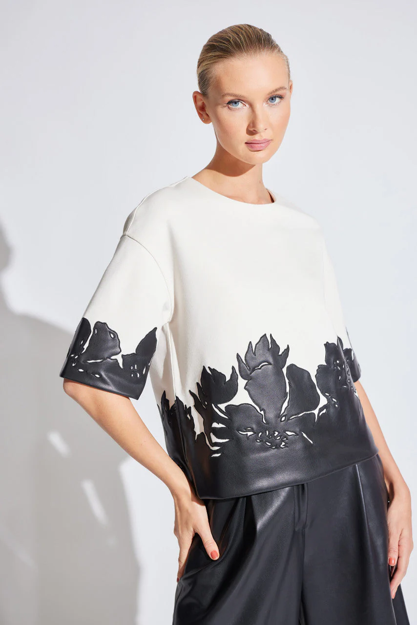 Double Knit Short Sleeve Applique Sweatshirt - Image 2