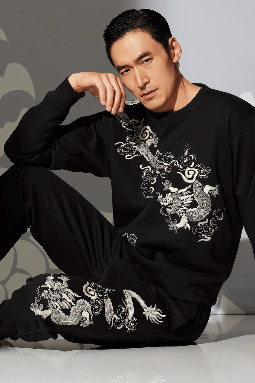Dragon French Terry Embroidered Unisex Joggers - Image 7