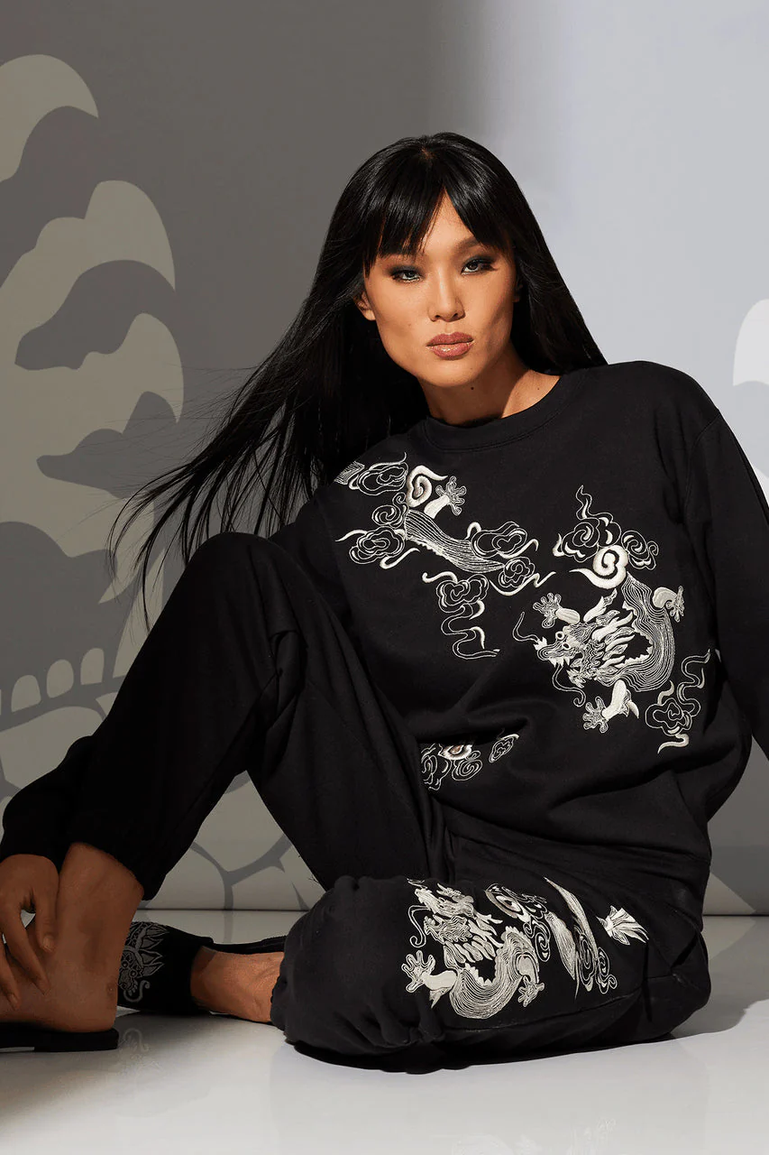 Dragon French Terry Embroidered Unisex Sweater - Image 5