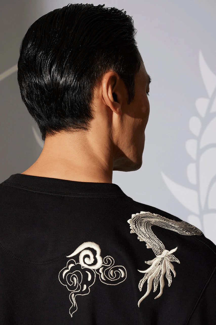Dragon French Terry Embroidered Unisex Sweater - Image 8