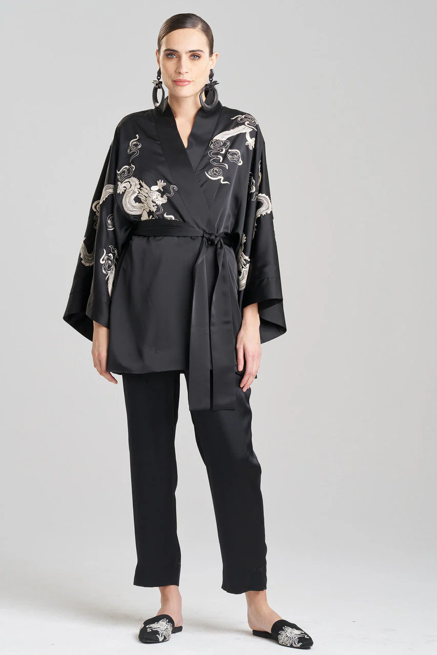Dragon Luxe Charmeuse Embroidered Unisex Kimono - Image 2