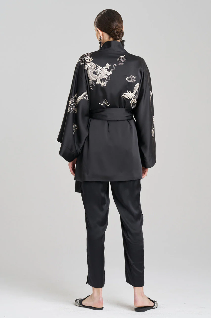 Dragon Luxe Charmeuse Embroidered Unisex Kimono - Image 3