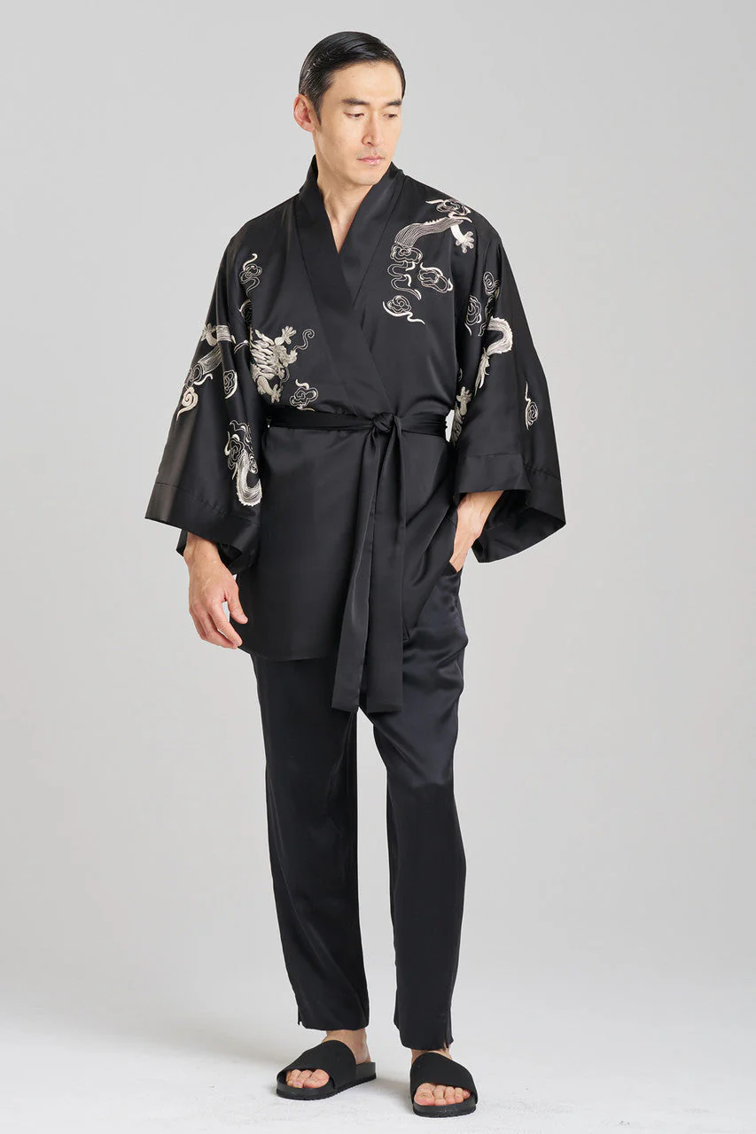 Dragon Luxe Charmeuse Embroidered Unisex Kimono - Image 4
