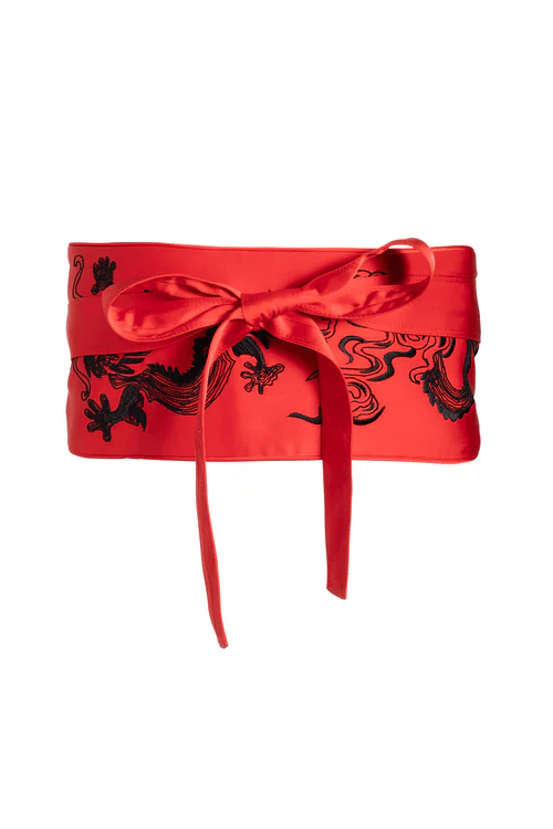 Dragon Luxe Charmeuse Obi Unisex Belt