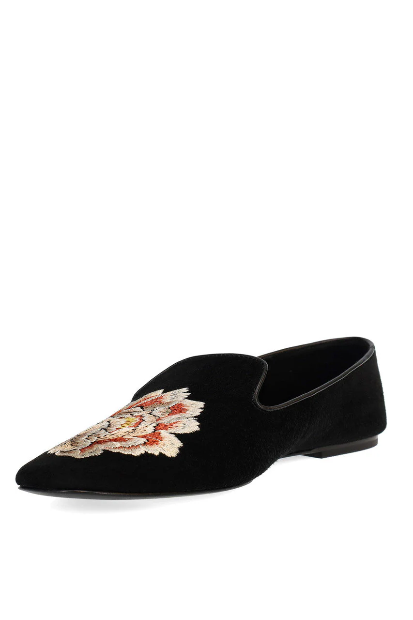 Edda Suede Embroidered Loafer - Image 5