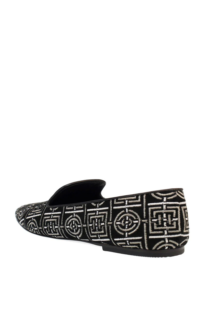 Edda Suede Infinity Embroidered Loafer - Image 2