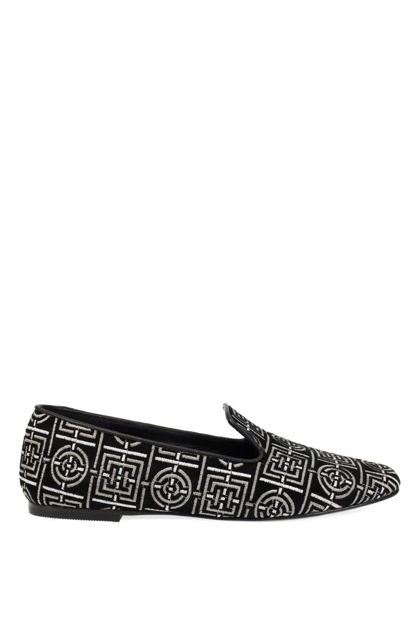 Edda Suede Infinity Embroidered Loafer - Image 3
