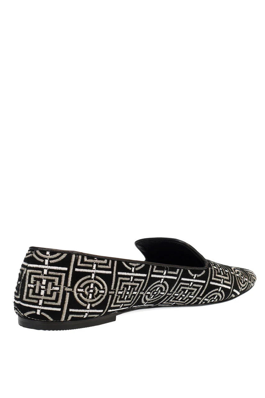 Edda Suede Infinity Embroidered Loafer - Image 4