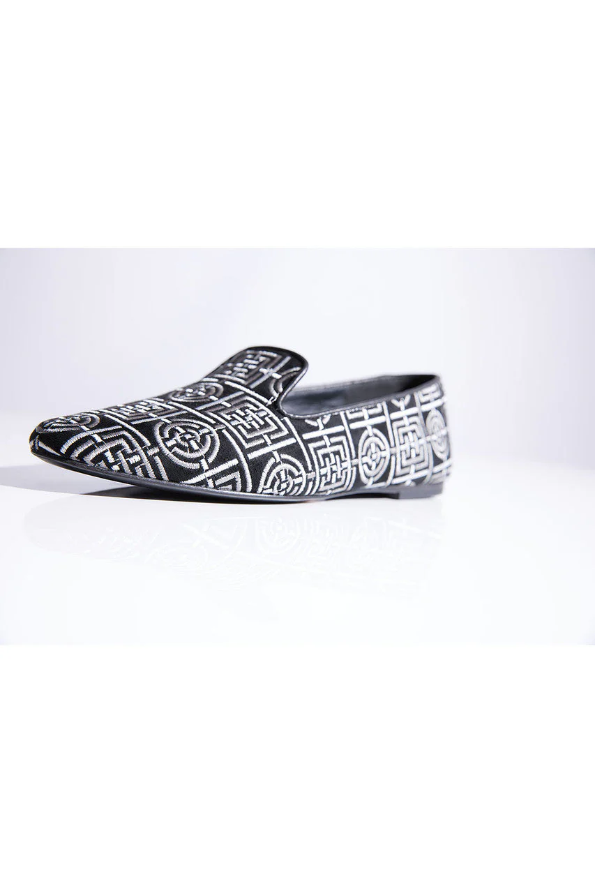 Edda Suede Infinity Embroidered Loafer - Image 5