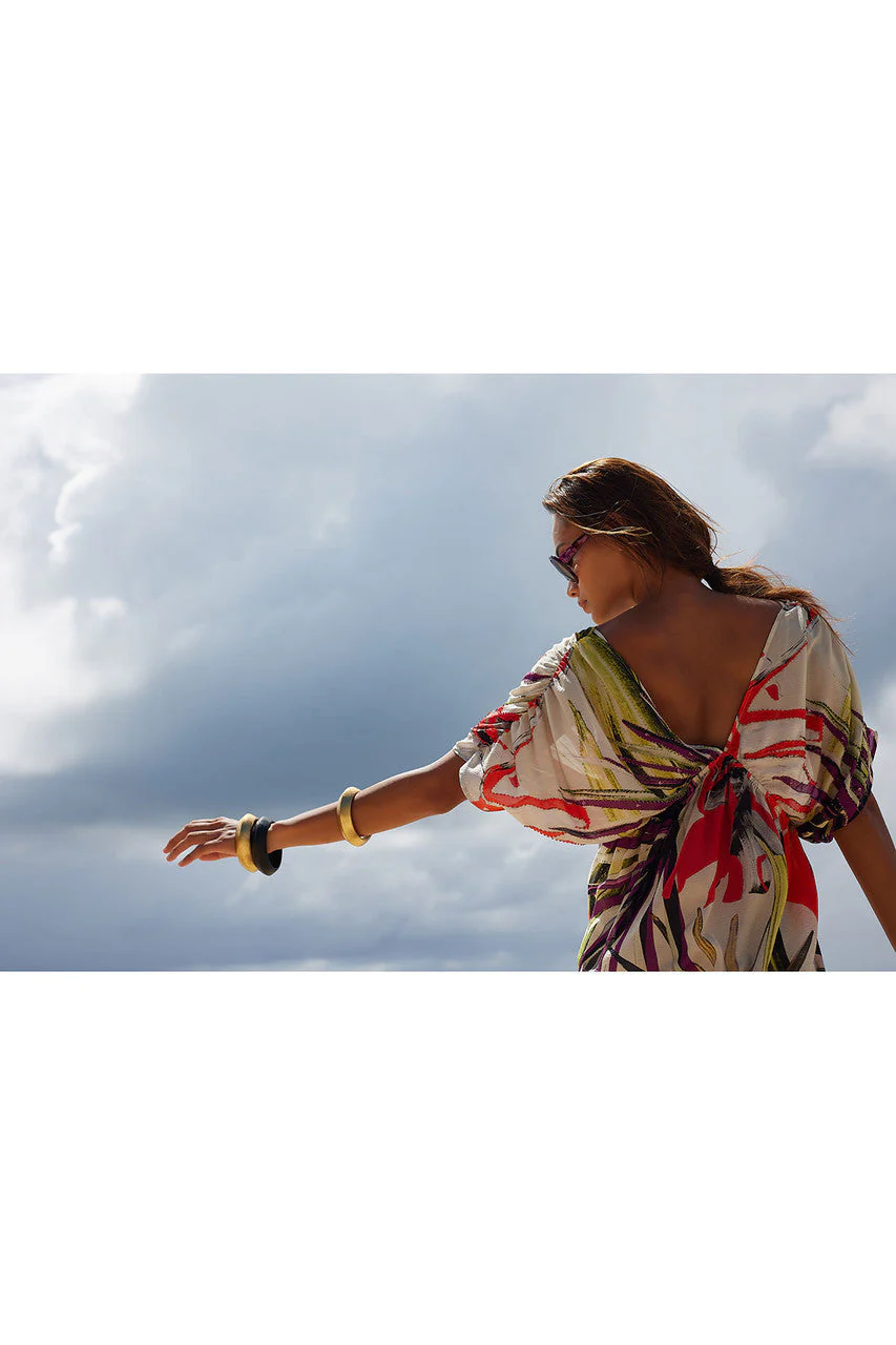 El Nido Obi Silk Beaded Kimono Dress - Image 4