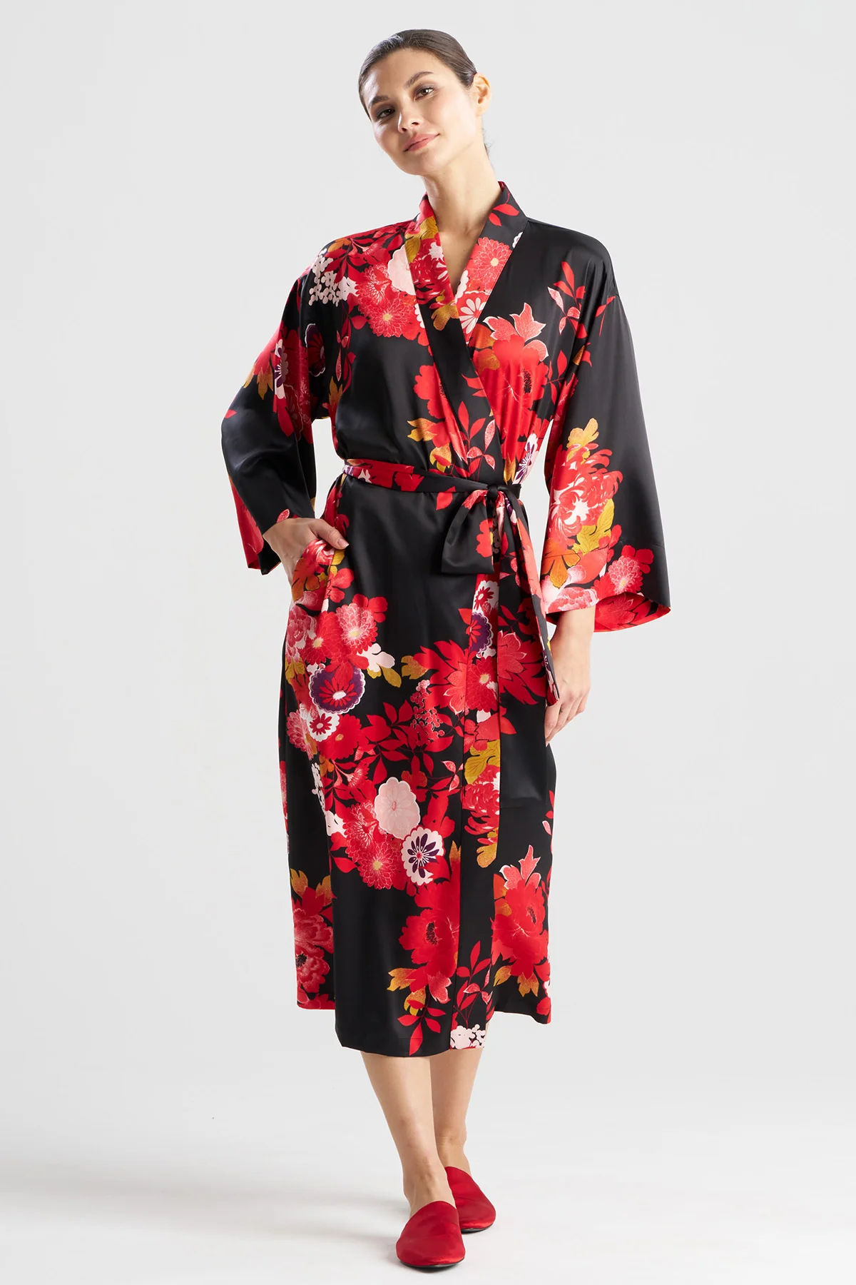Empress Printed Satin Robe
