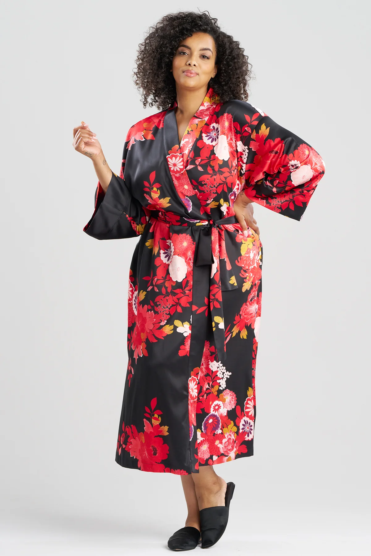 Empress Printed Satin Robe - Image 3