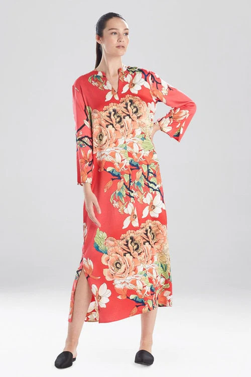 Enchanted Lotus Satin Zip Caftan - Image 9