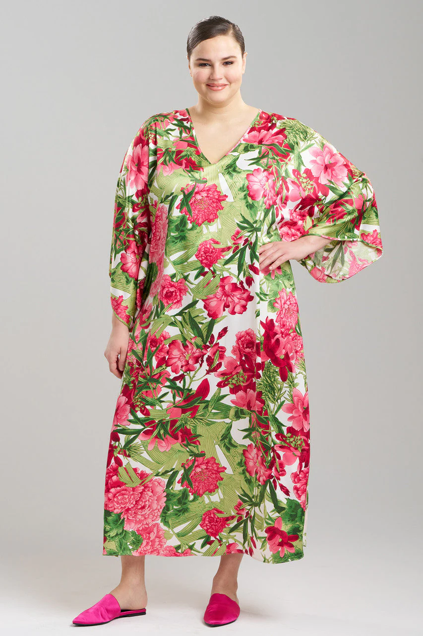Enchanted Peony Satin Caftan - Image 3