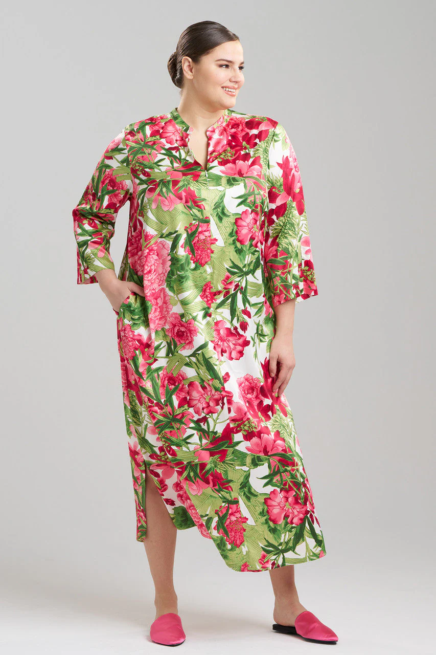 Enchanted Peony Satin Zip Caftan - Image 3