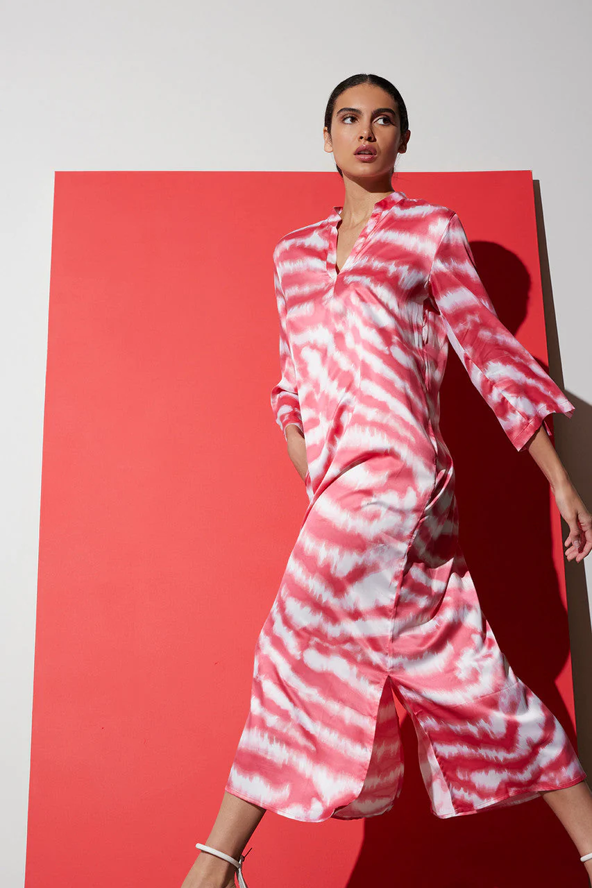 Ethereal Tiger Satin Caftan - Image 5