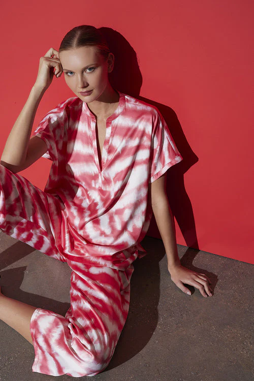 Ethereal Tiger - Satin PJ - coral pink - Image 11
