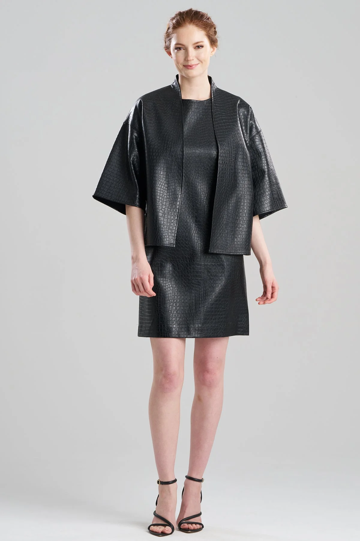 Faux Croc Leather Kimono Jacket - Image 2