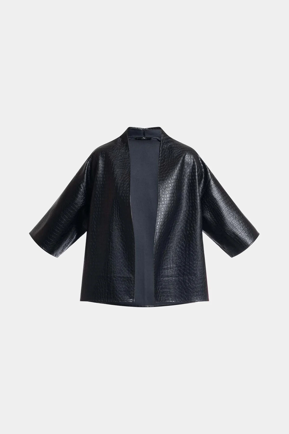 Faux Croc Leather Kimono Jacket - Image 5