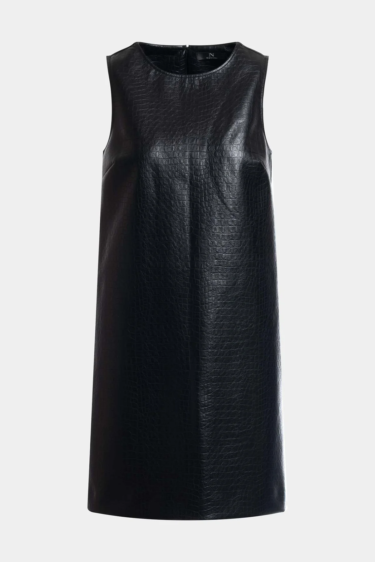 Faux Croc Leather Shift Dress - Image 5