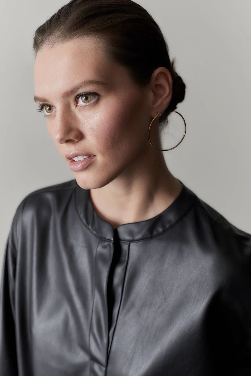 Faux Lambskin Oversized Shirt - Image 5