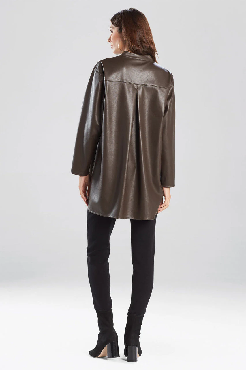 Faux Lambskin Oversized Shirt - Image 3