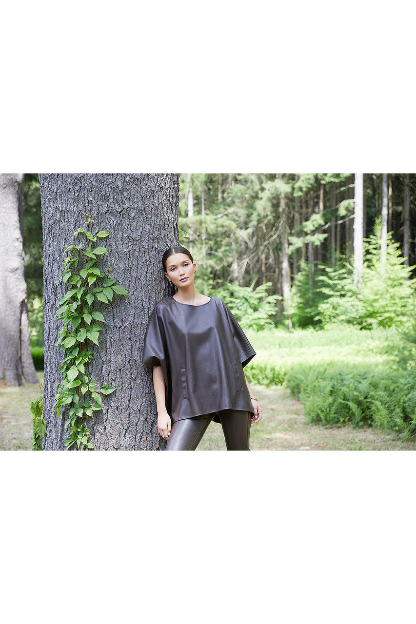 Faux Lambskin Poncho Topper - Image 5