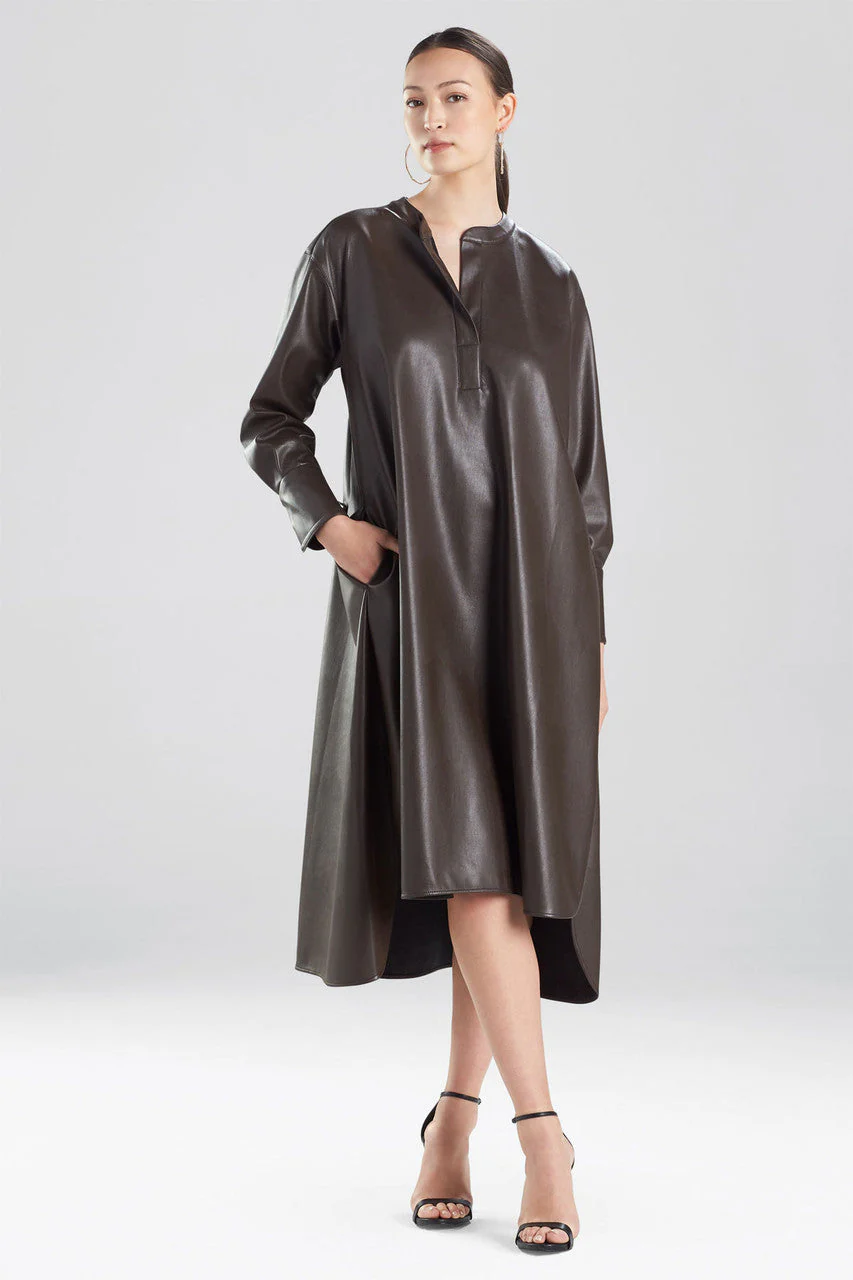 Faux Lambskin Shirtdress - Image 2