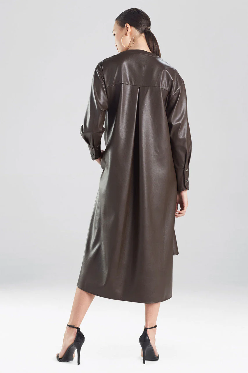 Faux Lambskin Shirtdress - Image 3