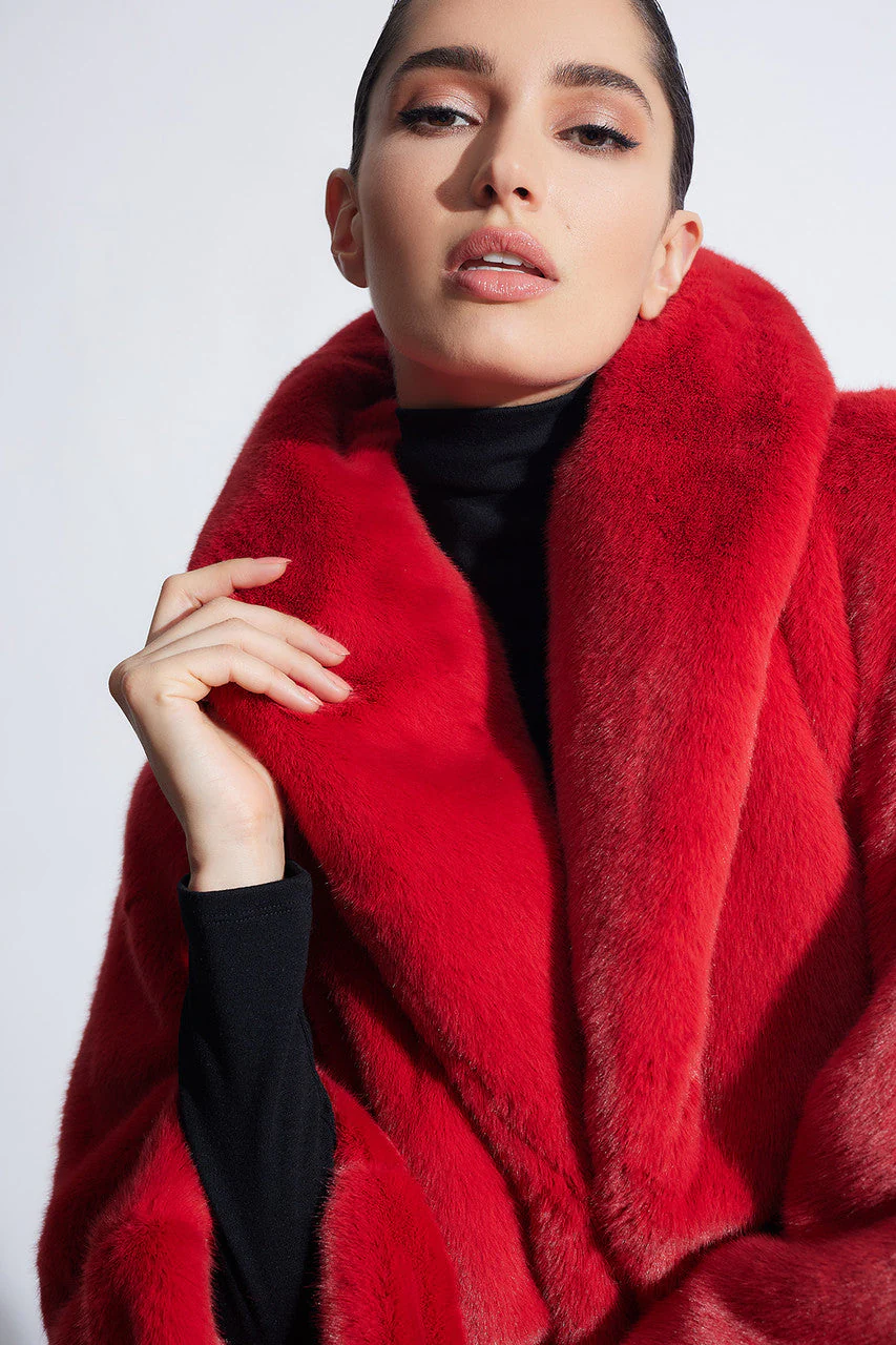 Faux Mink Shawl Coat - Image 2