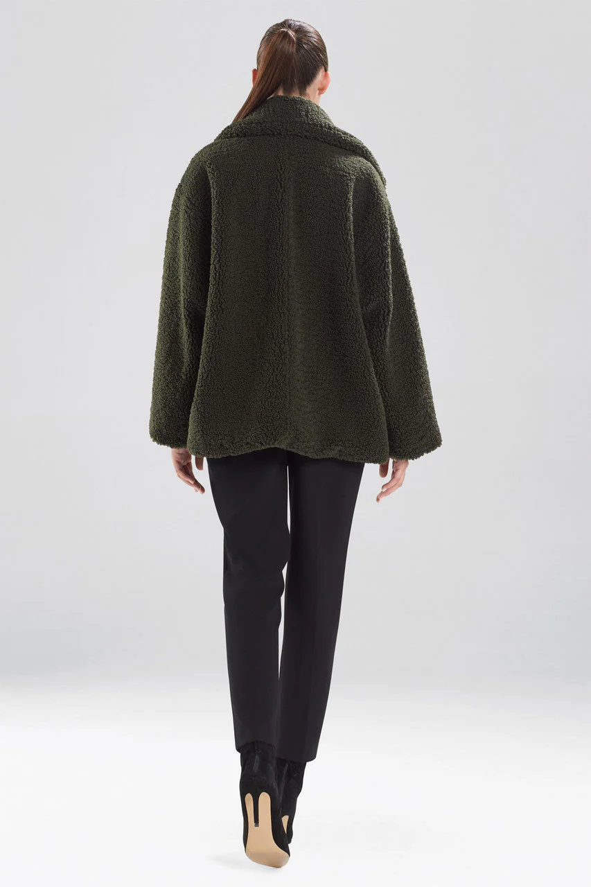 Faux Shearling Short Collared Coat - Image 3
