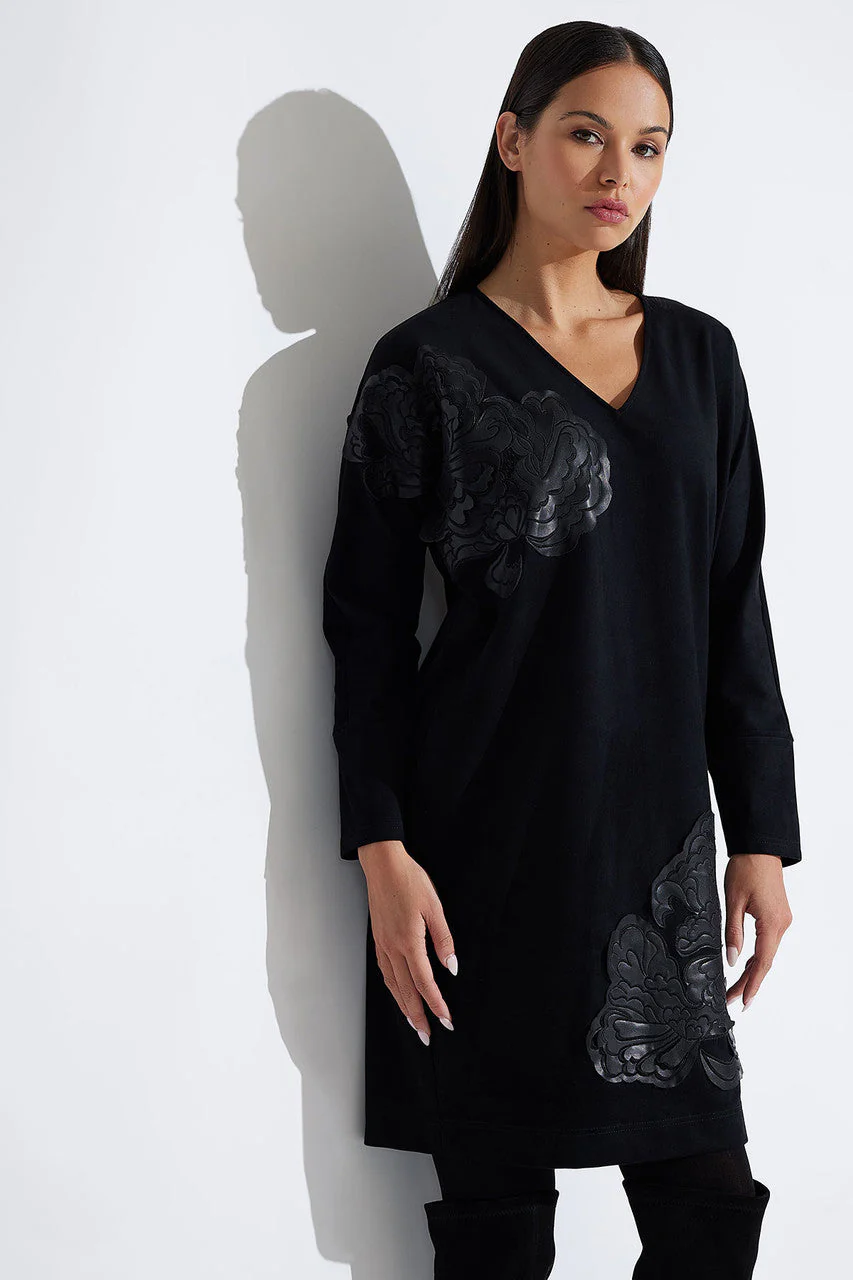 Faux Suede Applique Wedge Dress - Image 2