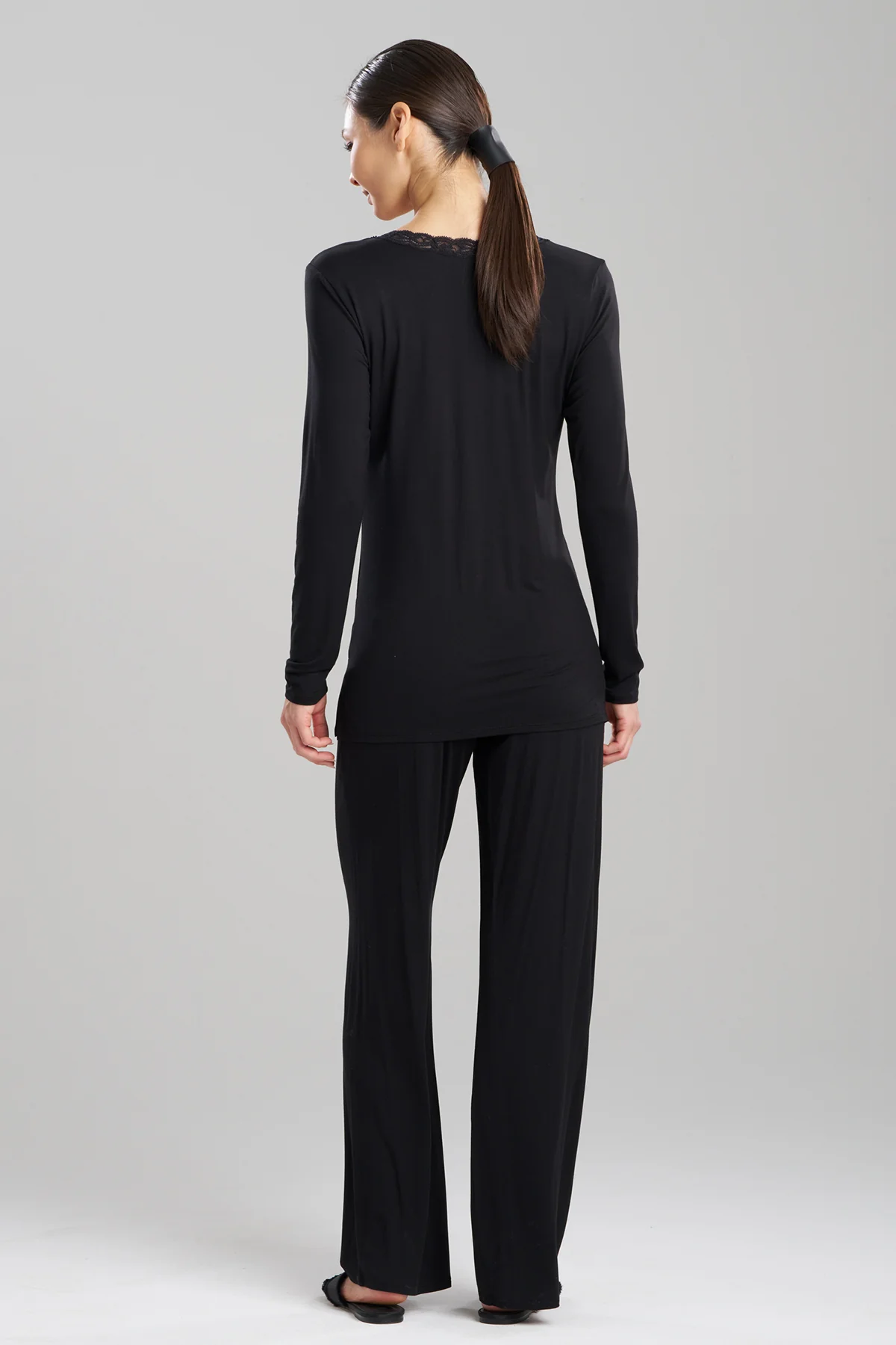 Feathers Essentials Lenzing™ Ecovero™ Viscose Long Sleeve Lace PJ - Image 2