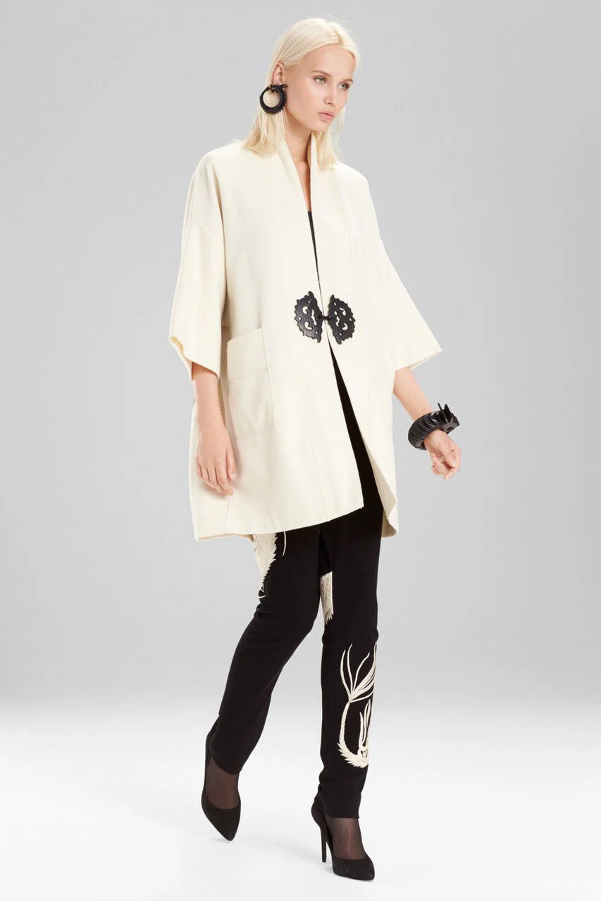 Felt Wool Coat With Embroidery - Image 2