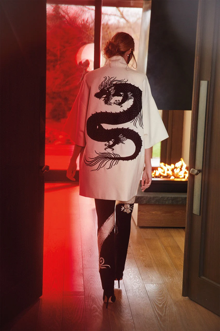 Felt Wool Coat With Embroidery - Image 4